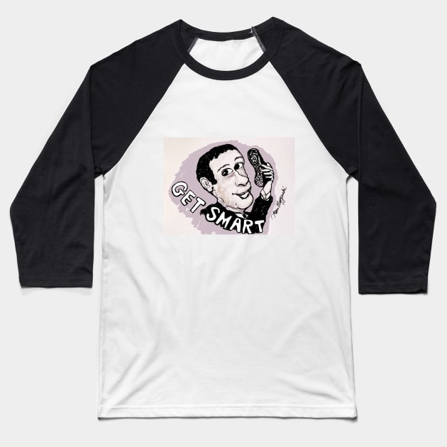 Don Adams Get Smart Baseball T-Shirt by TheArtQueenOfMichigan 